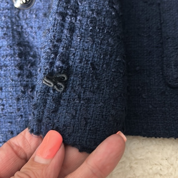 LK Bennett Halyna Navy Tweed Blazer Size 12 - Picture 9 of 14